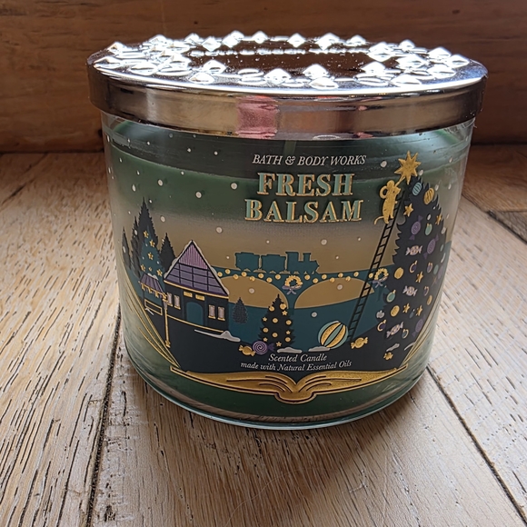 Bath & Body Works 3 Wick Fresh Balsam Scented Candle Decorative Lid Mouse - Picture 1 of 3